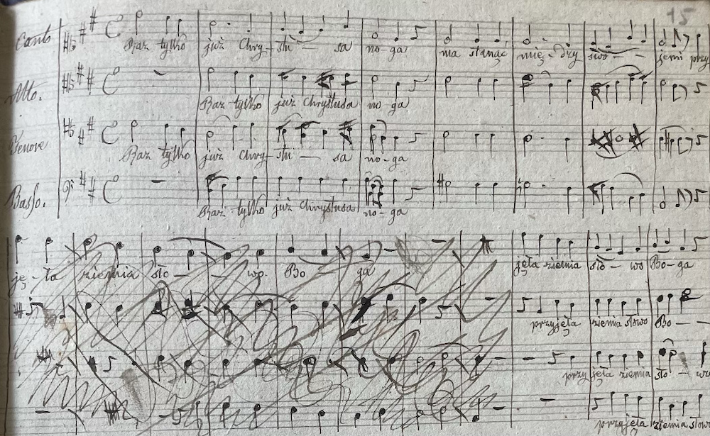 Reprodukcja rękopisu – Raz już tylko Chrystusowa noga, J. W. Krogulski