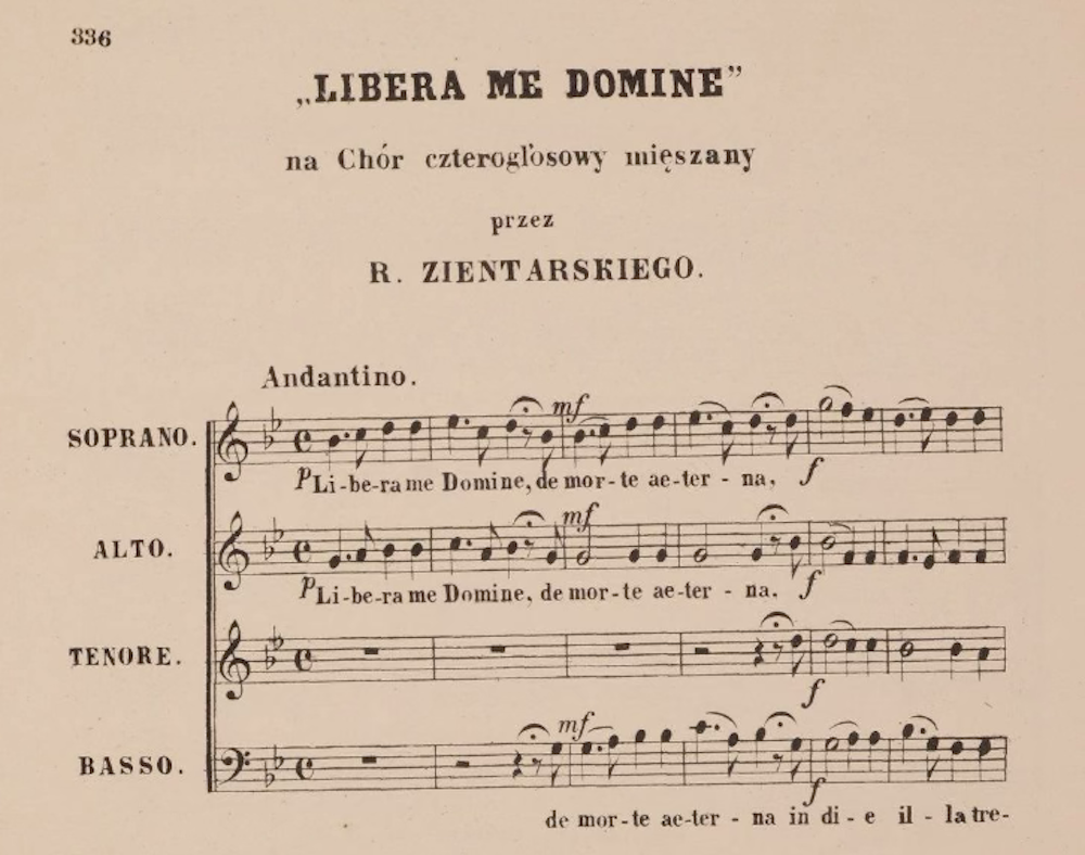 Reprodukcja partytury – Libera Me Domine, R. Zientarski