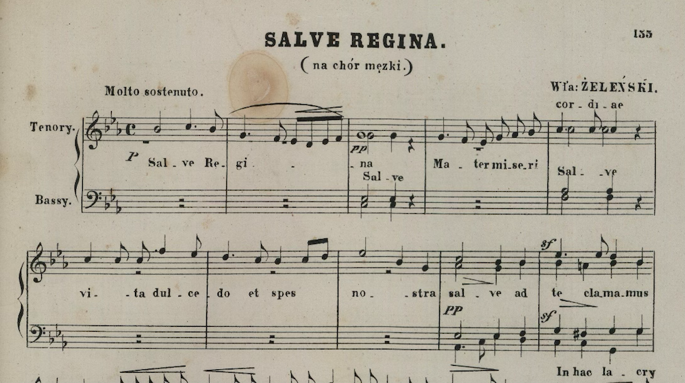 Reprodukcja starodruku – Salve Regina, Wła. Żeleński